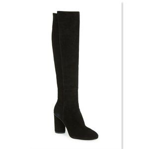 New STUART WEITZMAN Black Suede Knee High Boots 8
